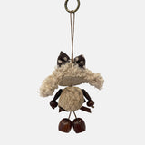 Portachiavi in Mixed Polyester + Wooden Beads + Alloy Marrone