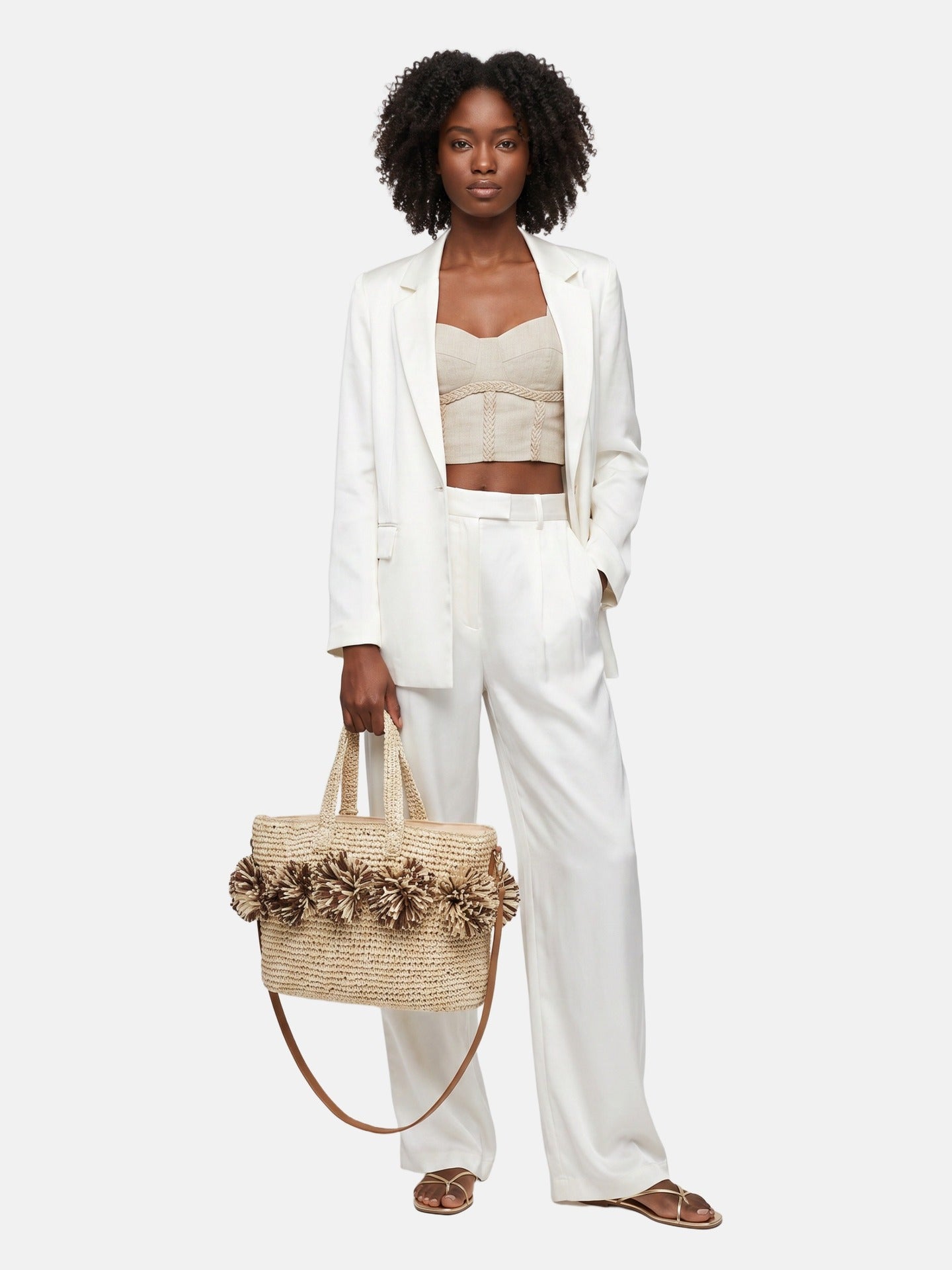 Borsa a Mano in Carta Beige