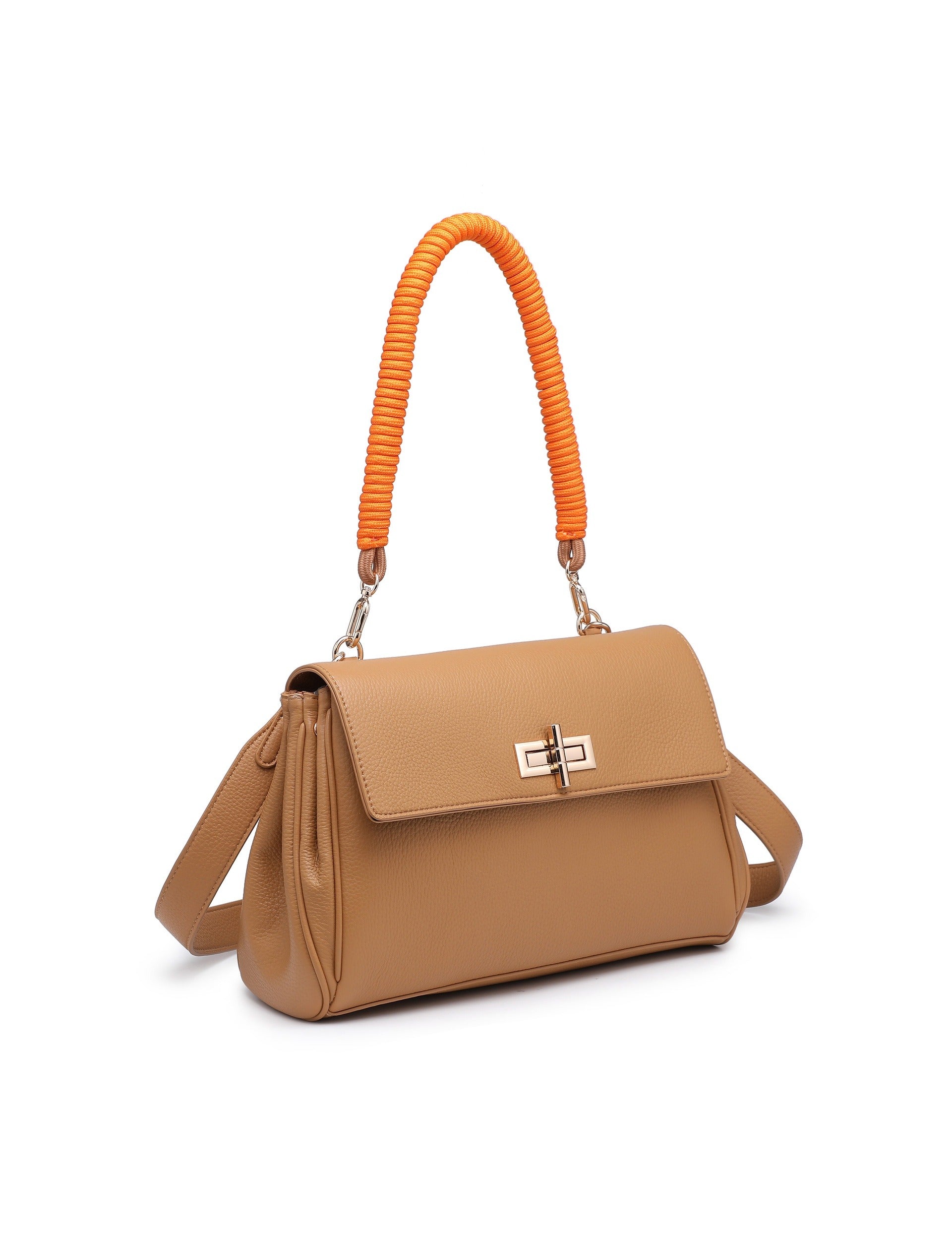 Borsa a Mano in Polyurethane Marrone