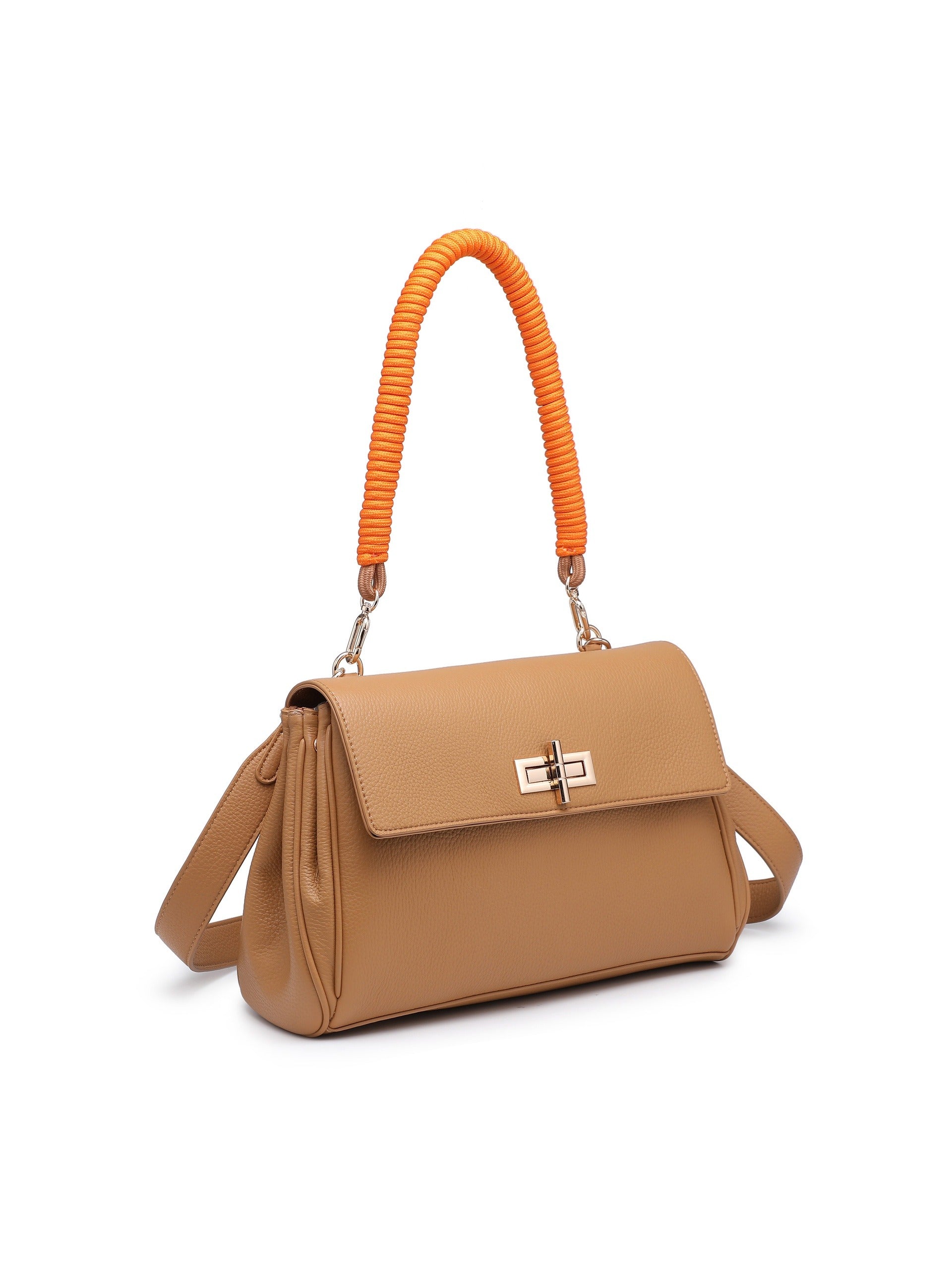 Borsa a Mano in Polyurethane Marrone