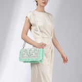 Borsa a Spalla in Cotone Verde