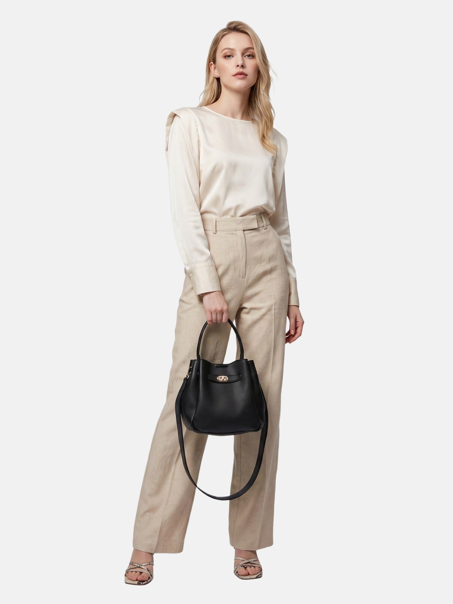 Borsa a Mano in Pelle Vegana Nero