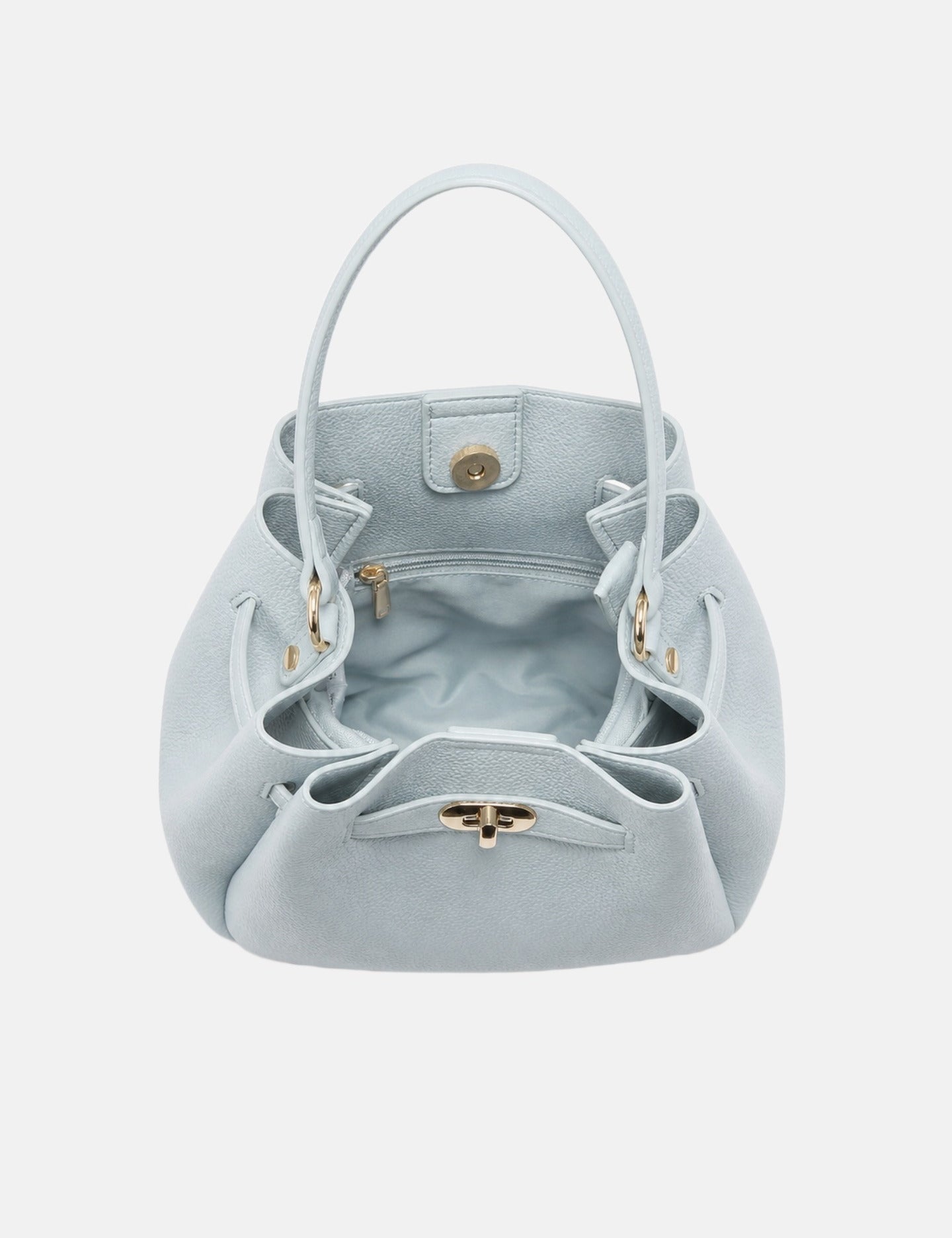Borsa a Mano in Pelle Vegana Blu