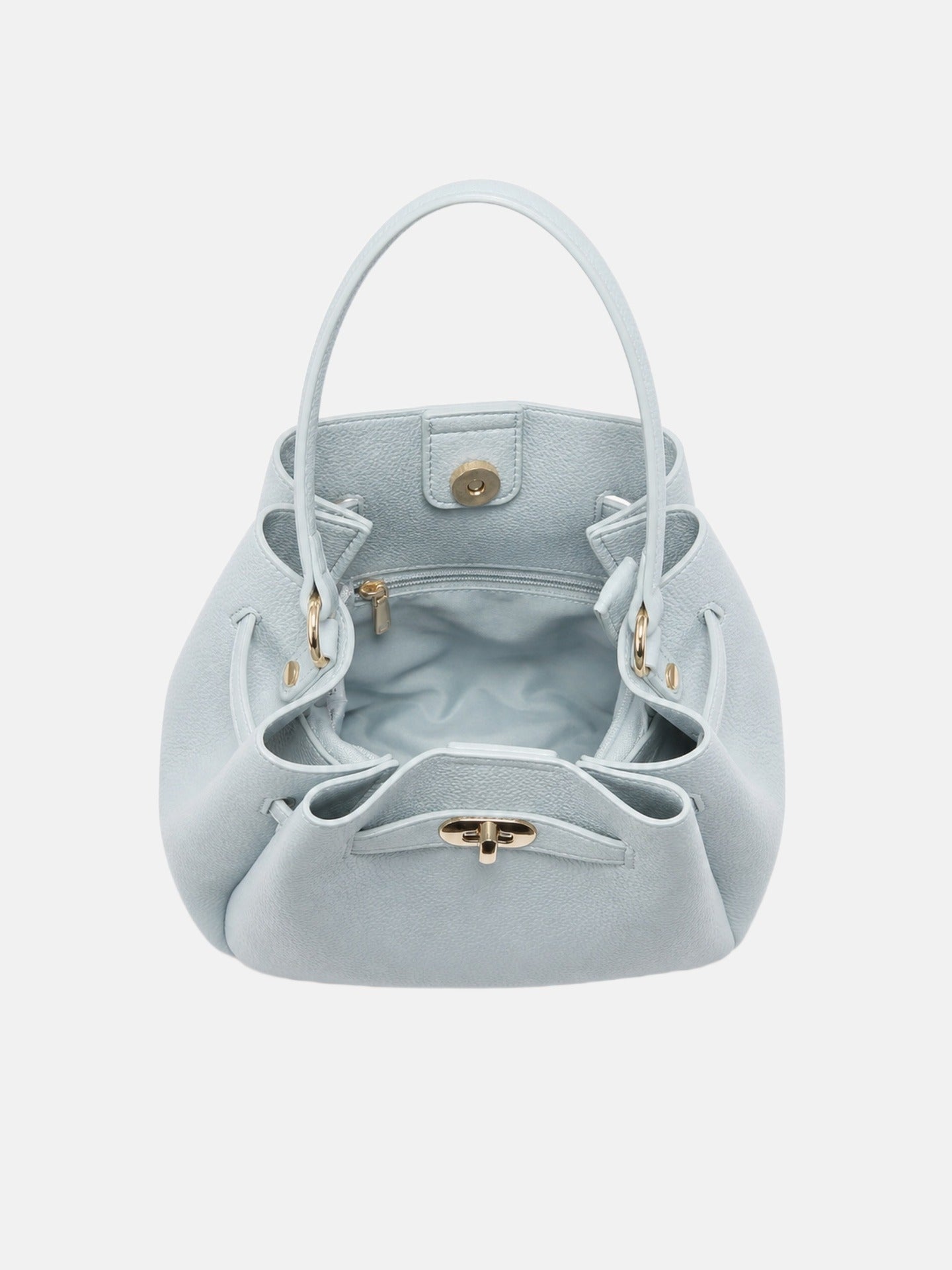 Borsa a Mano in Pelle Vegana Blu