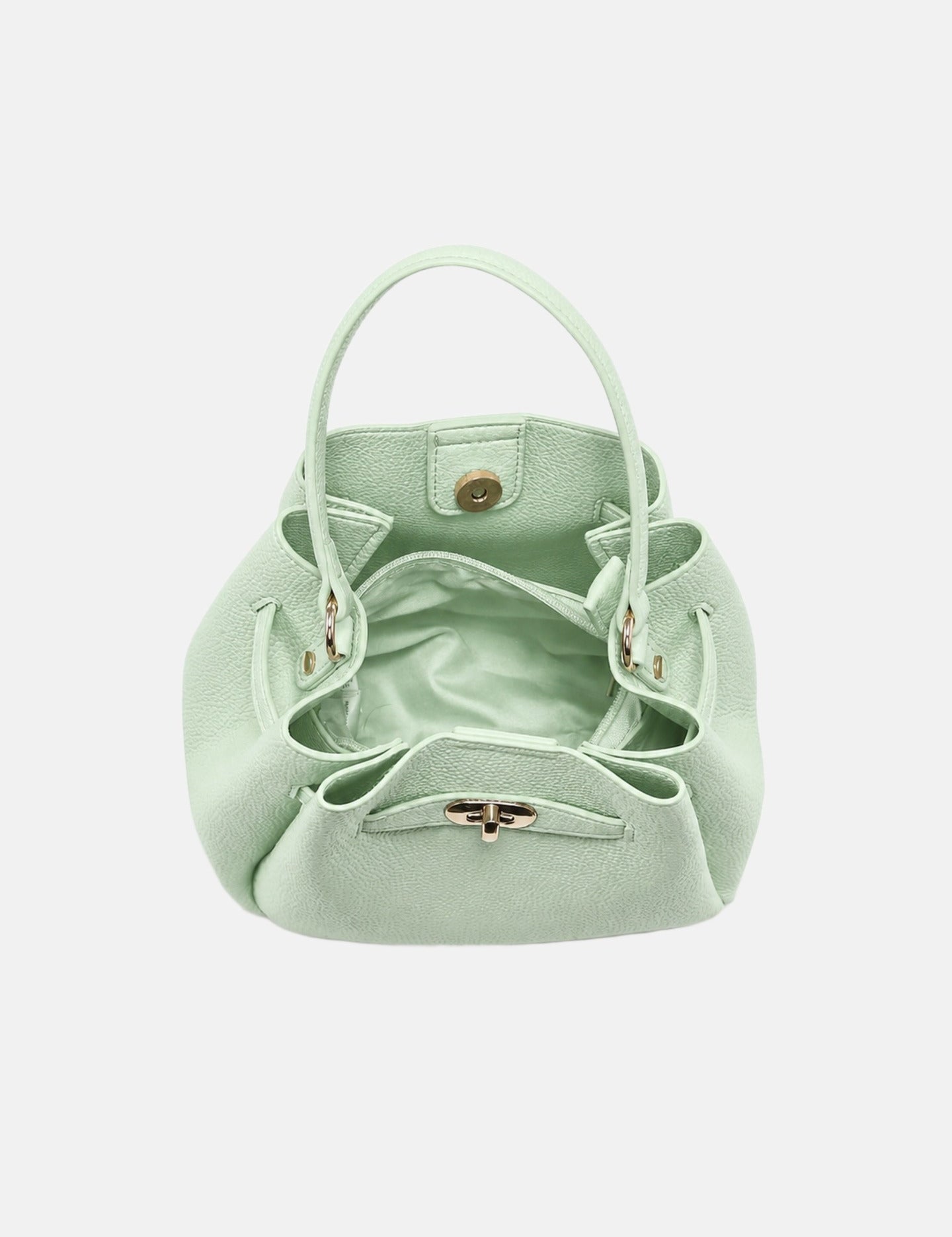 Borsa a Mano in Pelle Vegana Verde
