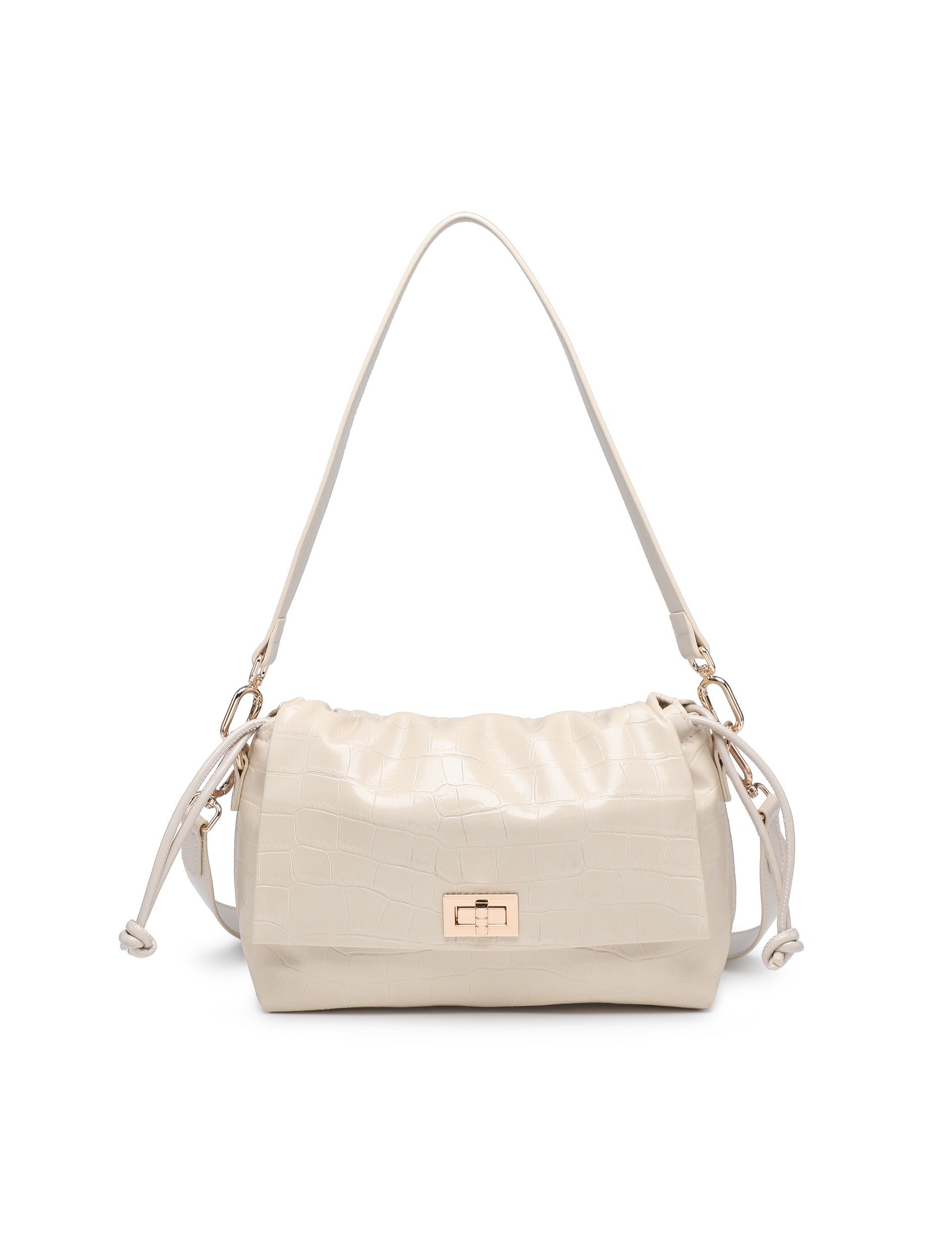 Borsa a Spalla in Pelle Vegana Beige
