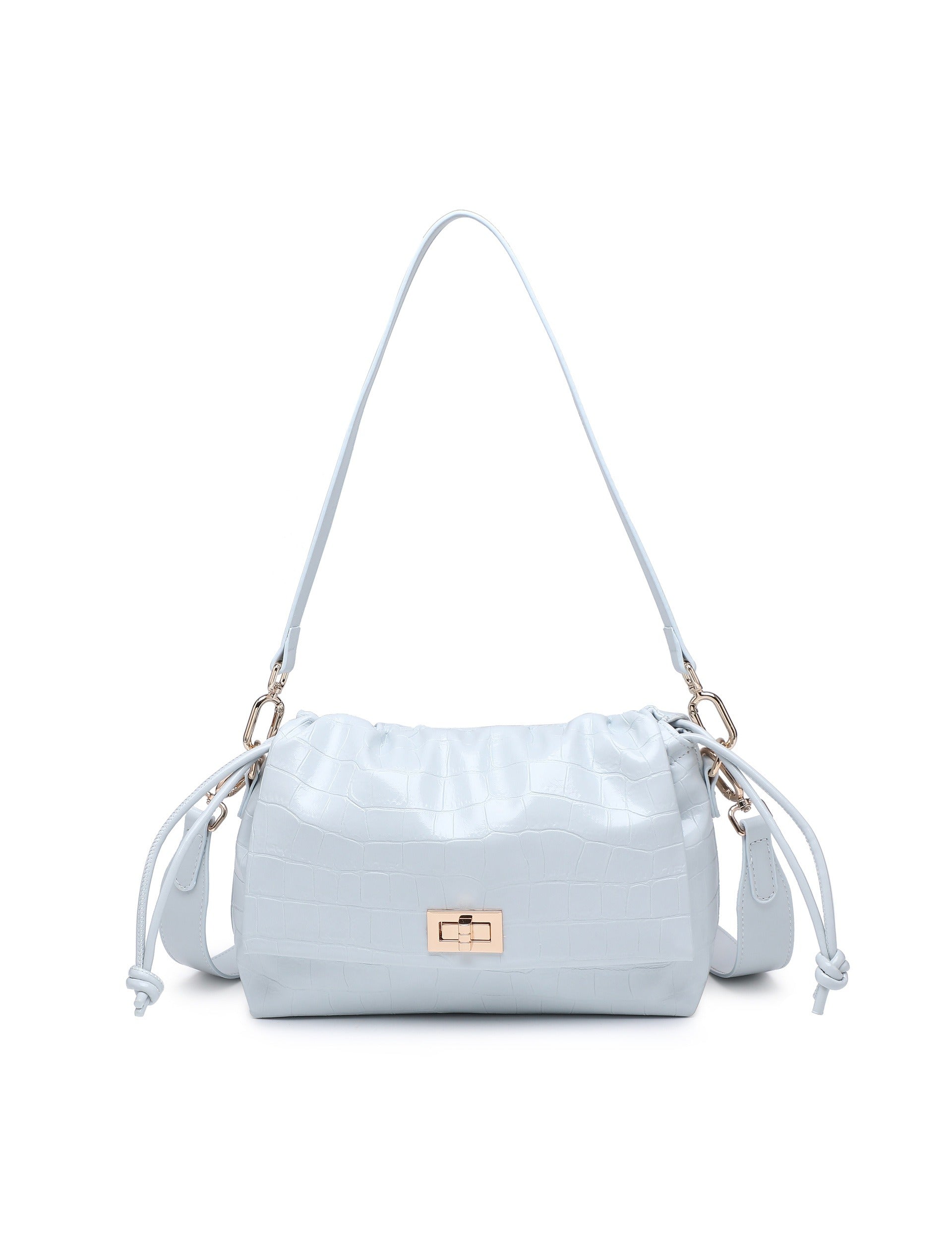 Borsa a Spalla in Pelle Vegana Blu