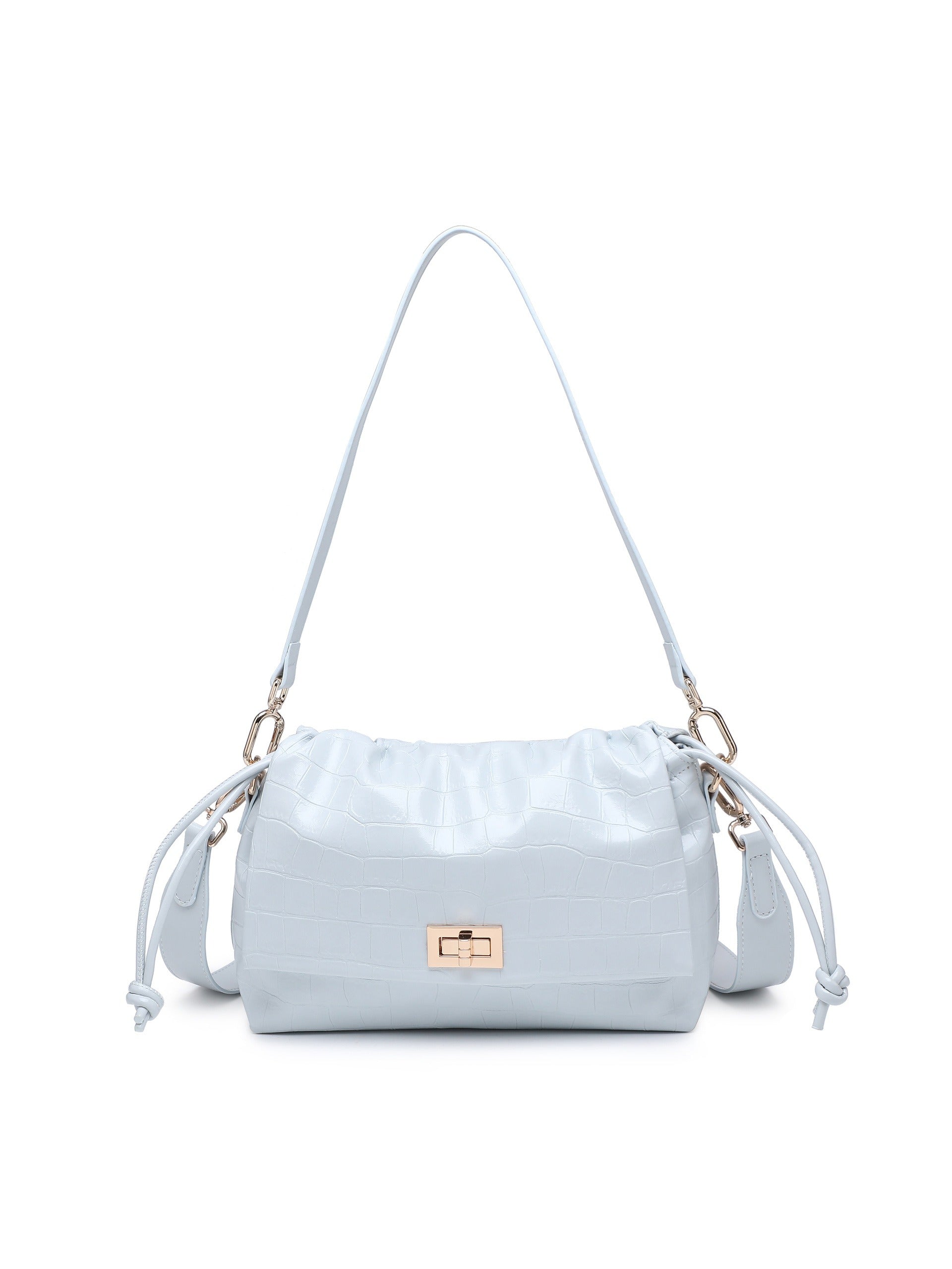 Borsa a Spalla in Pelle Vegana Blu