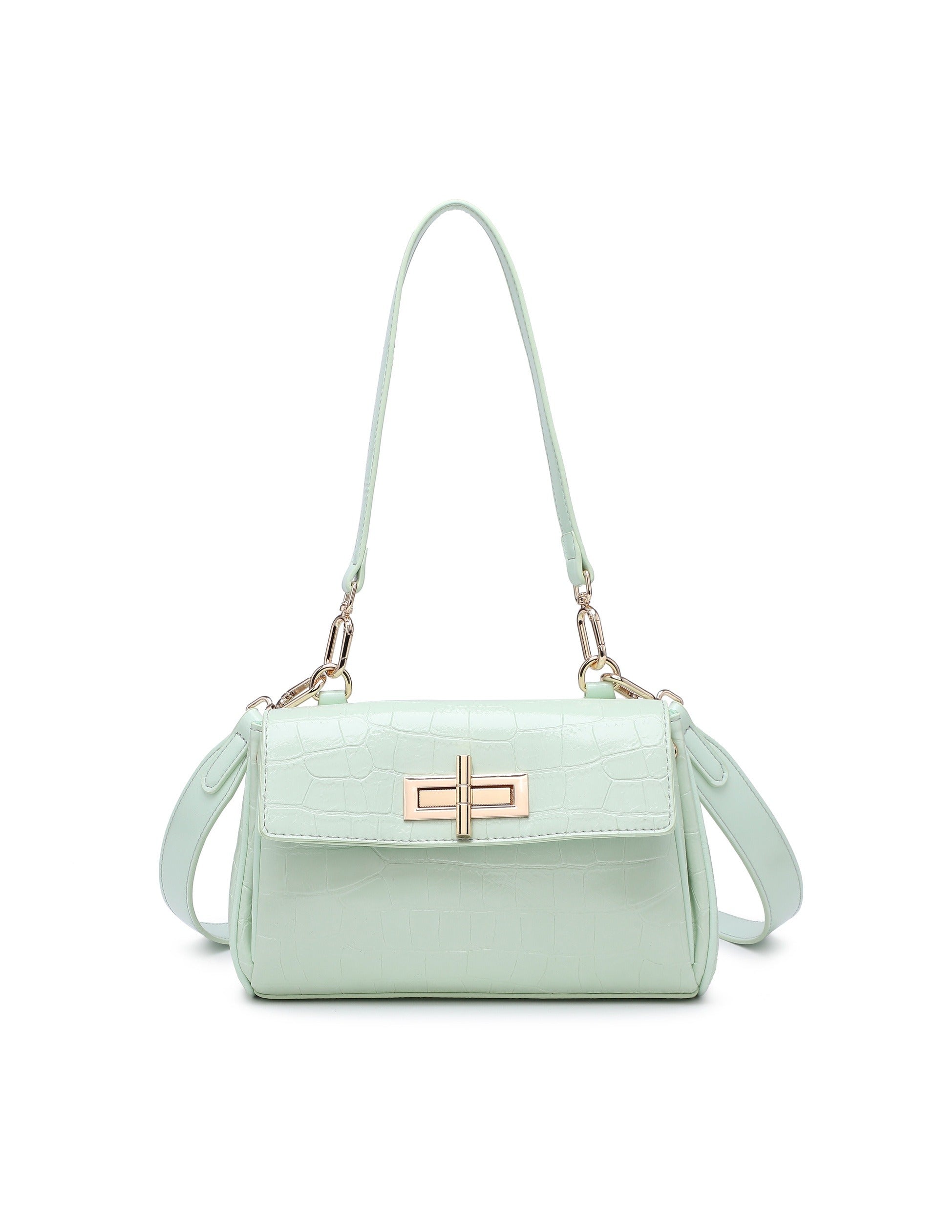 Borsa a Spalla in Pelle Vegana Verde