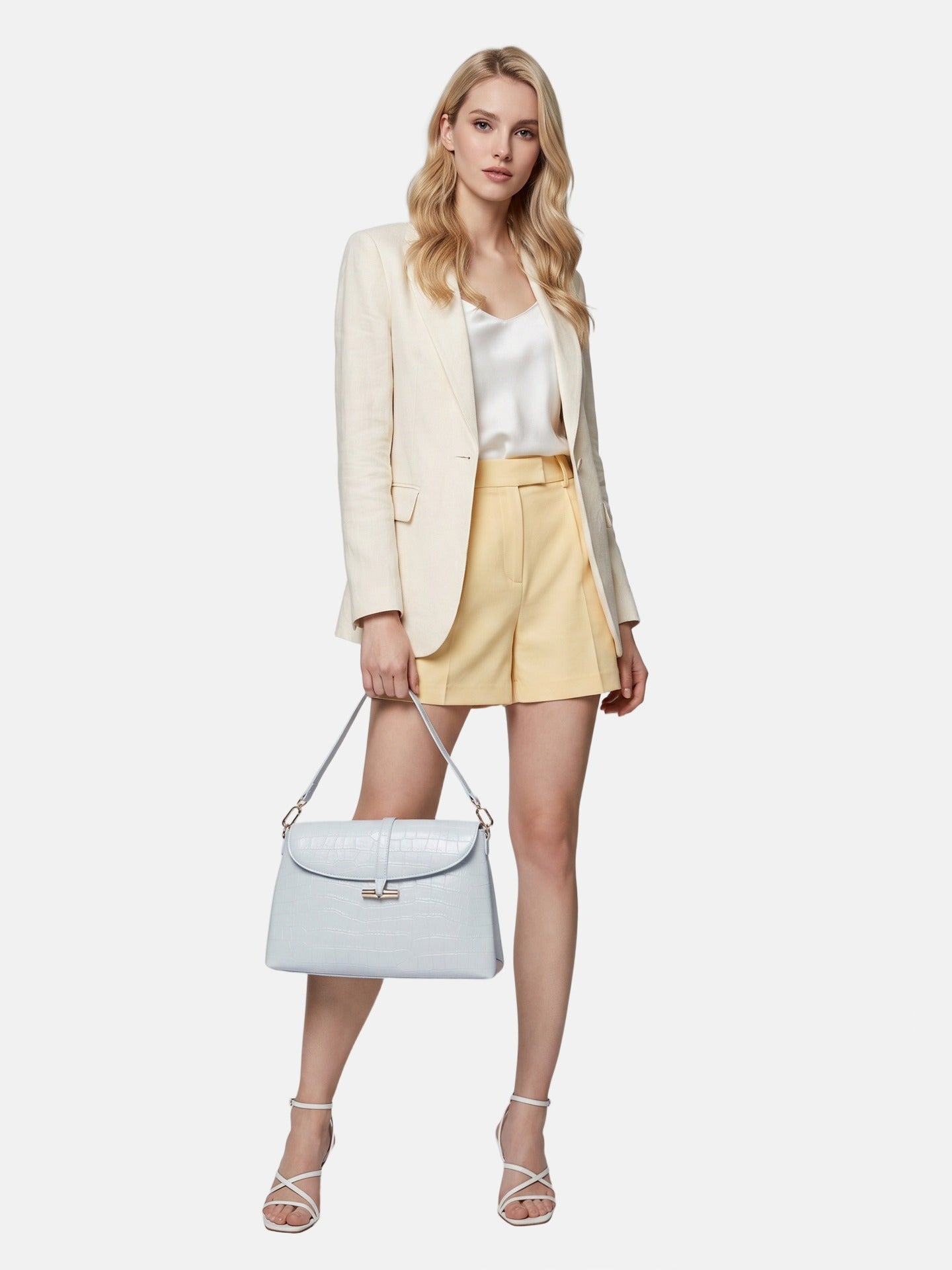Borsa a Mano in Pelle Vegana Blu
