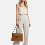 Borsa a Mano in Pelle Vegana Marrone