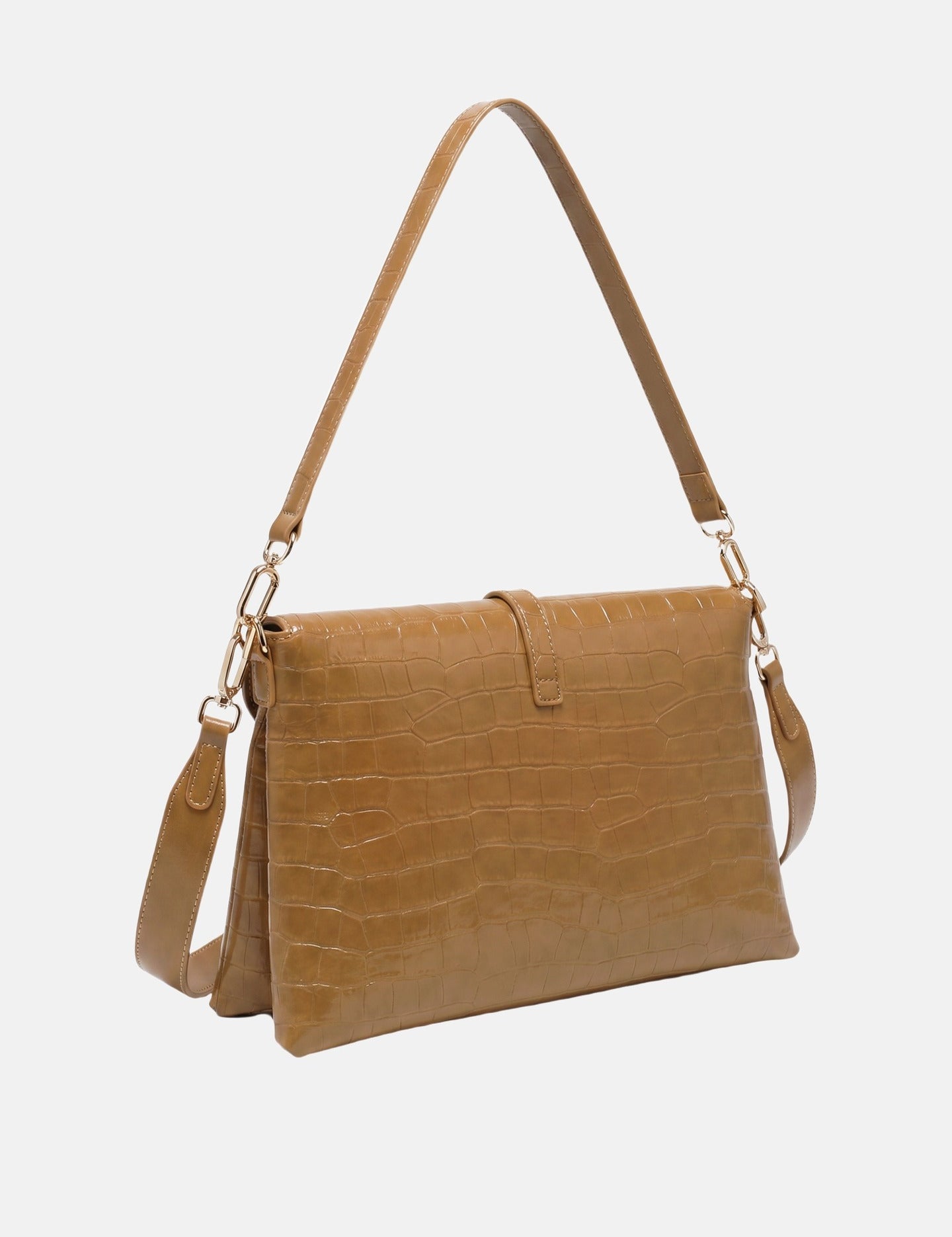 Borsa a Mano in Pelle Vegana Marrone