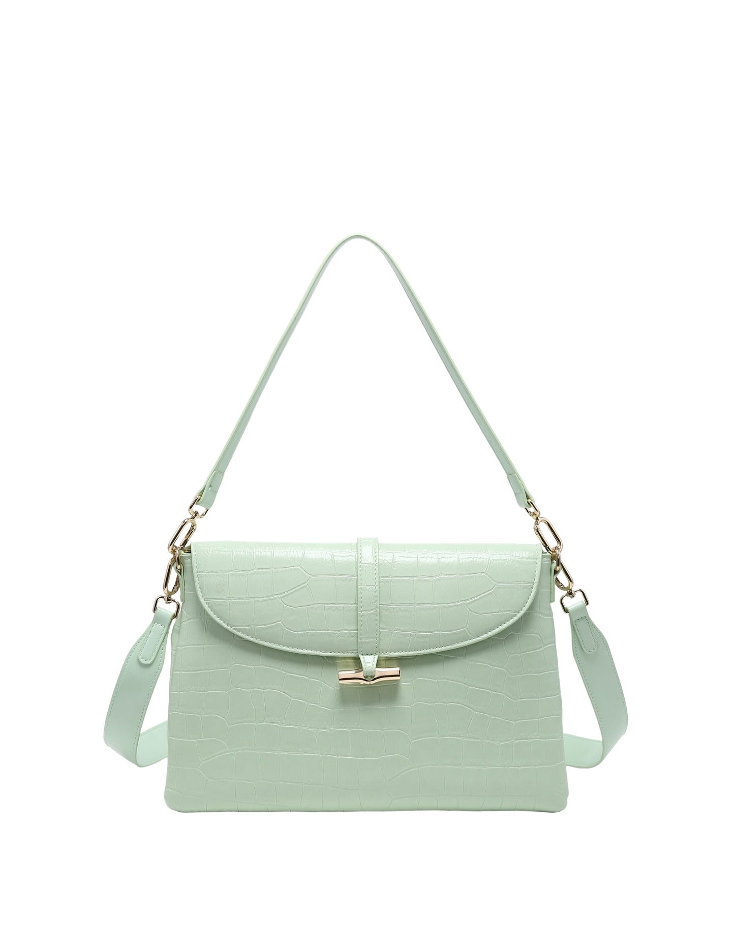 Borsa a Mano in Pelle Vegana Verde