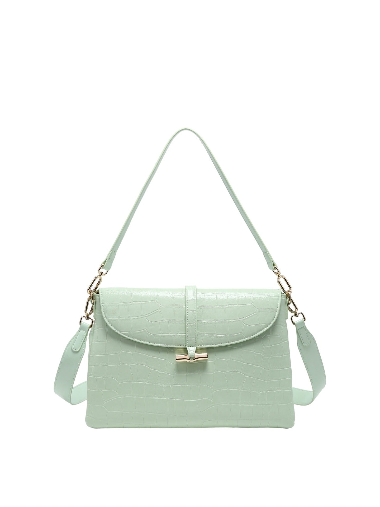 Borsa a Mano in Pelle Vegana Verde