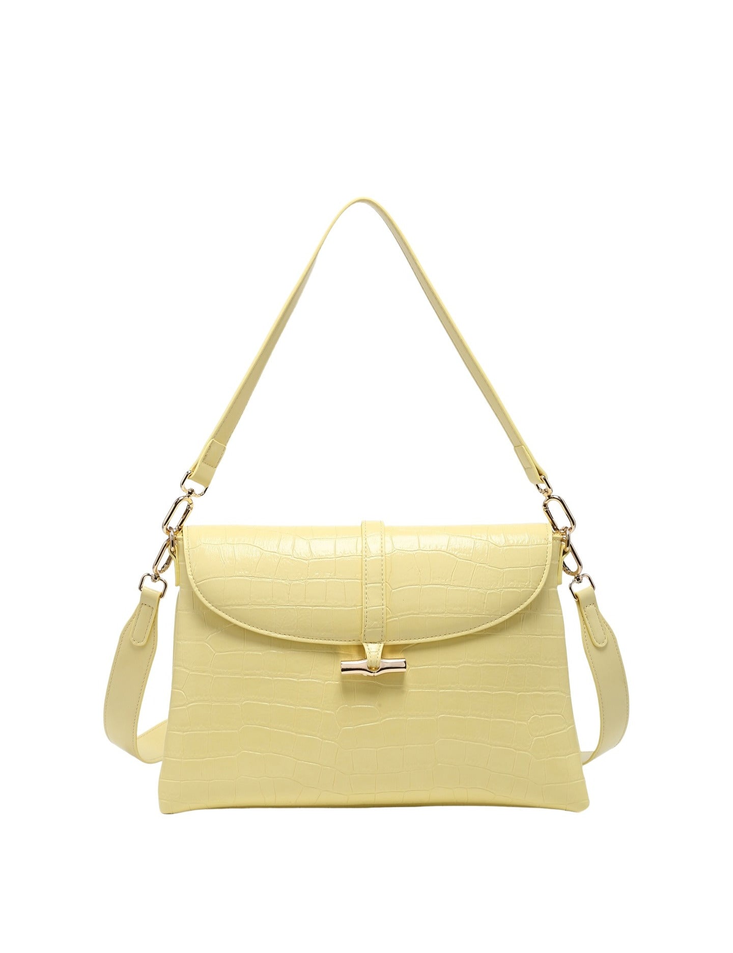 Borsa a Mano in Pelle Vegana Giallo