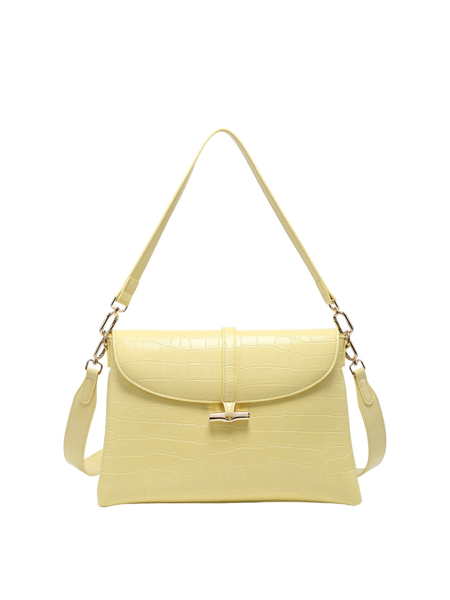 Borsa a Mano in Pelle Vegana Giallo