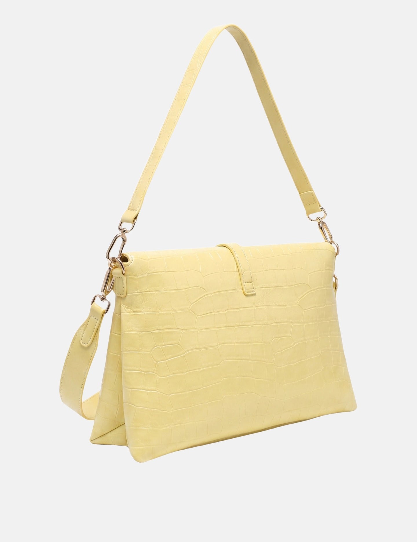 Borsa a Mano in Pelle Vegana Giallo