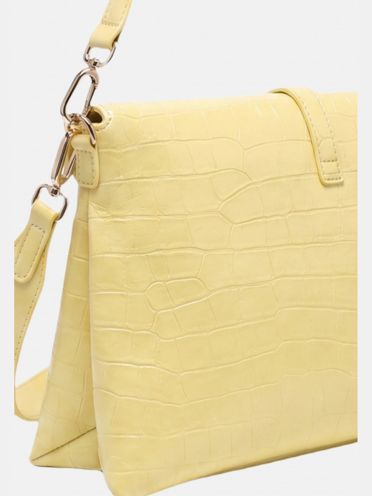 Borsa a Mano in Pelle Vegana Giallo