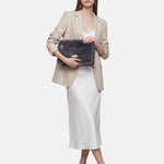 Borsa a Mano in Poliestere 100% Grigio