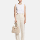Borsa a Mano in Poliestere 100% Beige