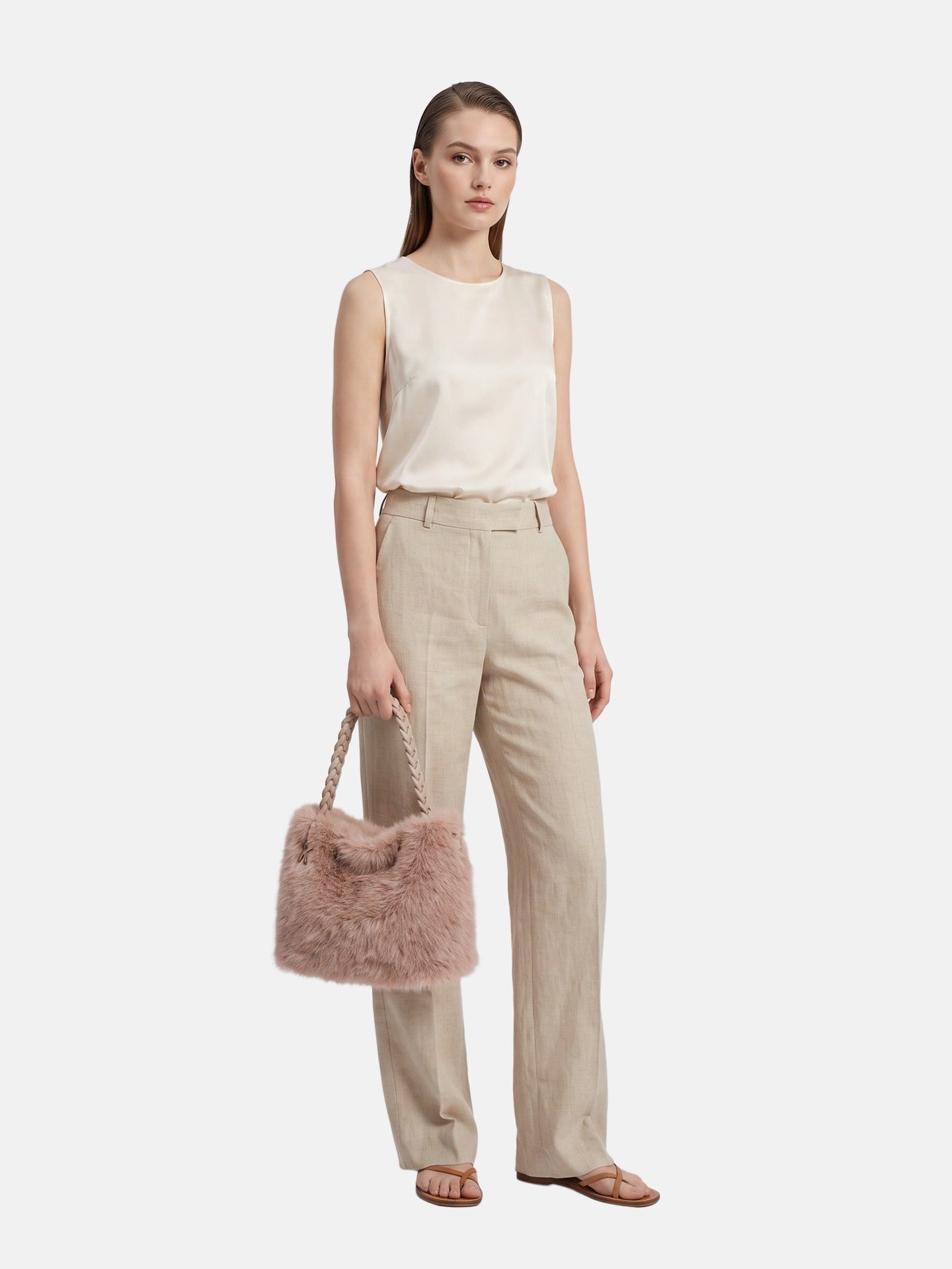 Borsa a Mano in Poliestere 100% Cammello