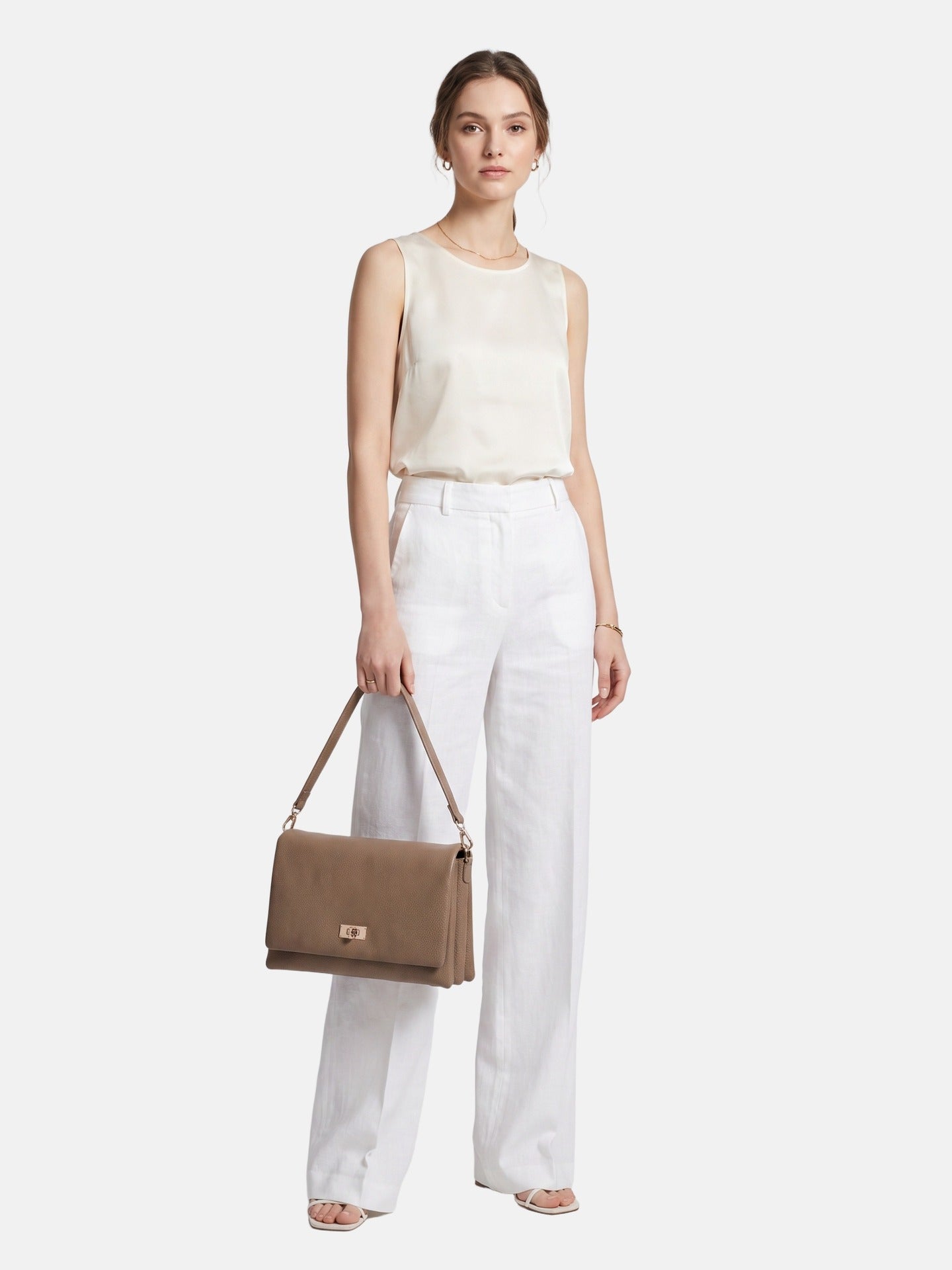 Borsa a Mano in Poliestere 100% Cammello