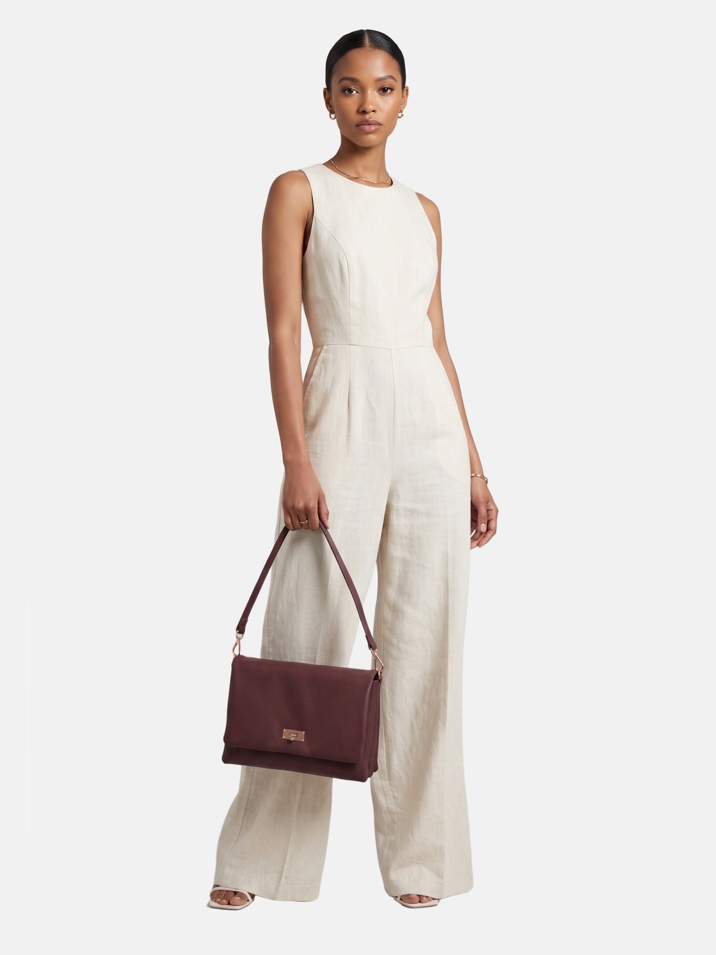 Borsa a Mano in Poliestere 100% Bordeaux
