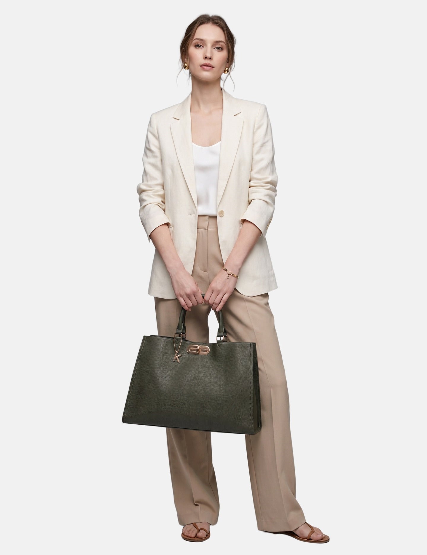 Borsa a Mano in Poliestere 100% Verde