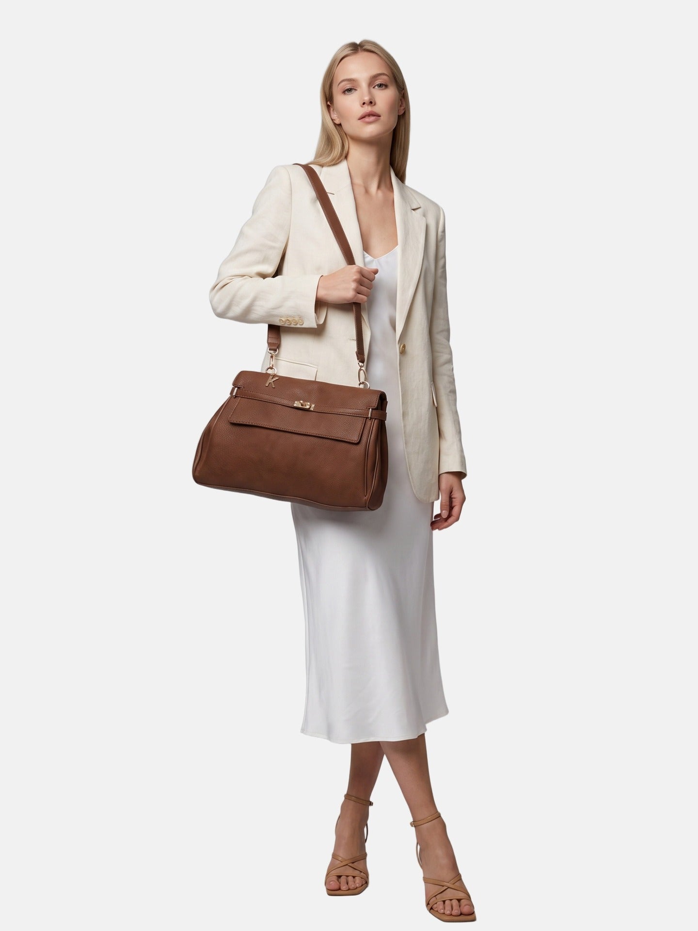 Borsa a Mano in Poliestere 100% Marrone