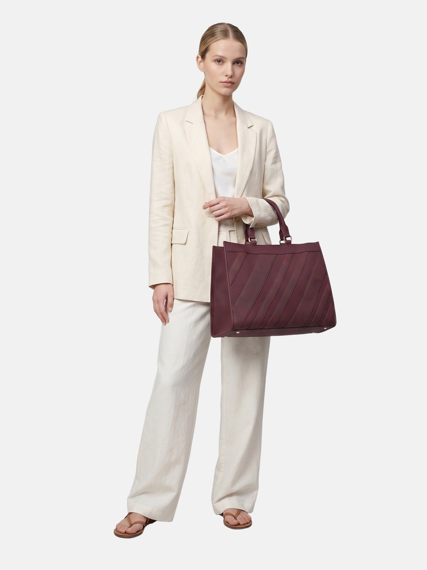 Borsa a Mano in Poliestere 100% Bordeaux