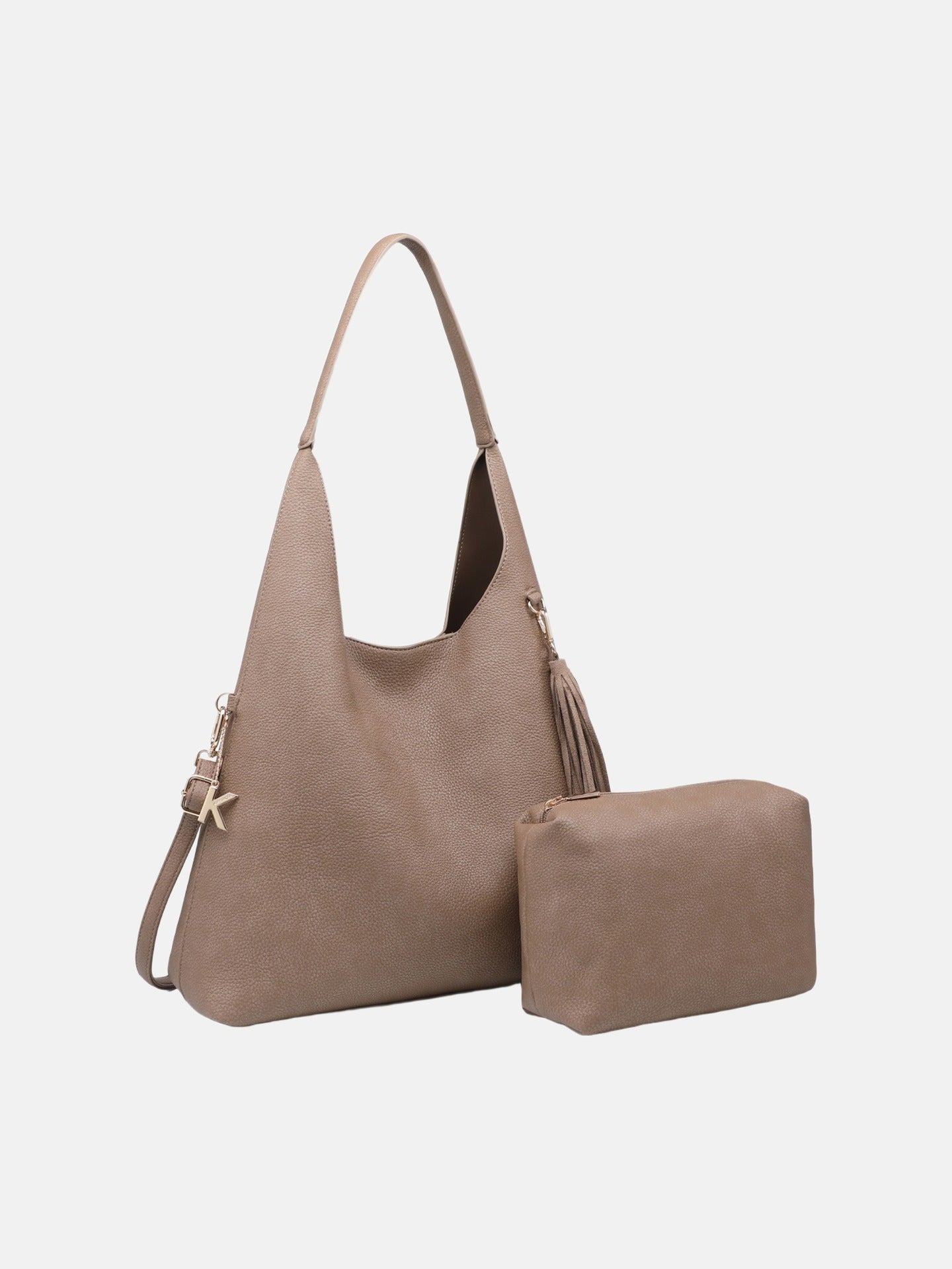 Borsa a Mano in Poliestere 100% Beige Scuro