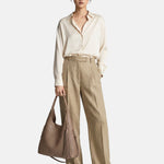 Borsa a Mano in Poliestere 100% Beige Scuro