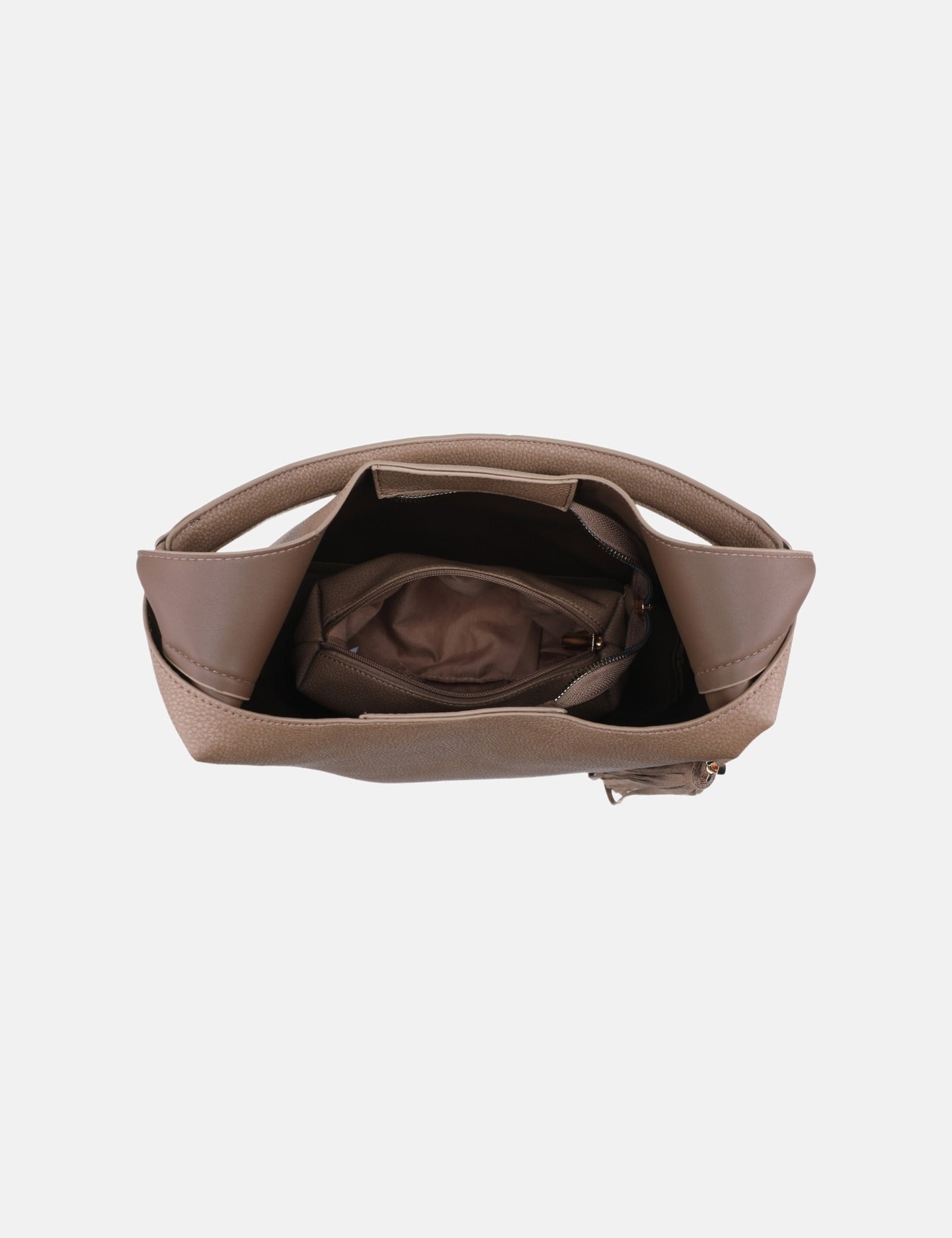Borsa a Mano in Poliestere 100% Beige Scuro