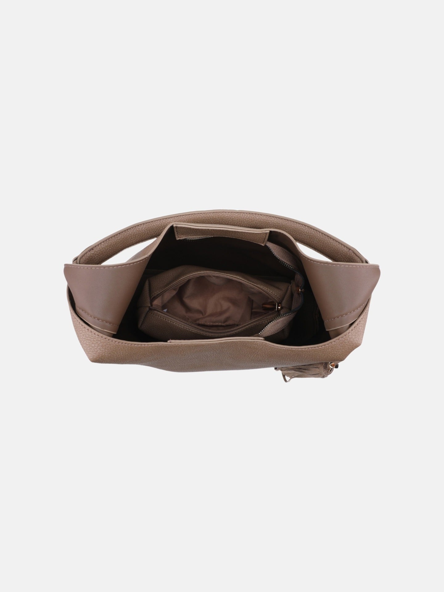 Borsa a Mano in Poliestere 100% Beige Scuro