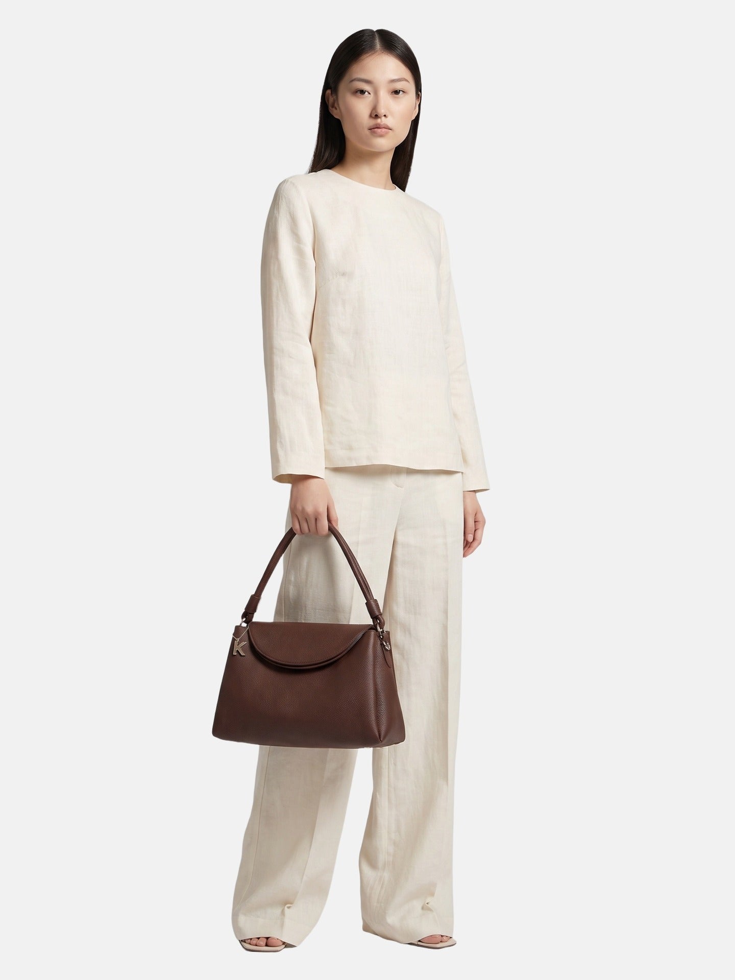Borsa a Mano in Poliestere 100% Marrone