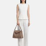 Borsa a Mano in Poliestere 100% Beige Scuro