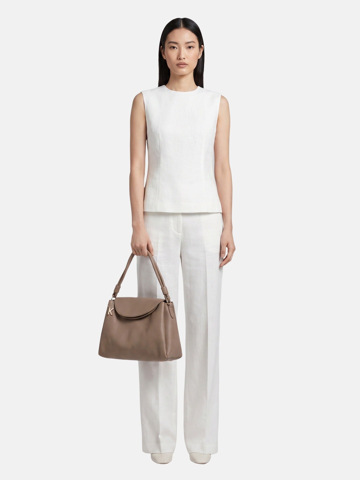Borsa a Mano in Poliestere 100% Beige Scuro