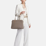 Borsa a Mano in Poliestere 100% Beige Scuro