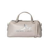 Borsa a Spalla in Pelle Vegana Grigio Chiaro