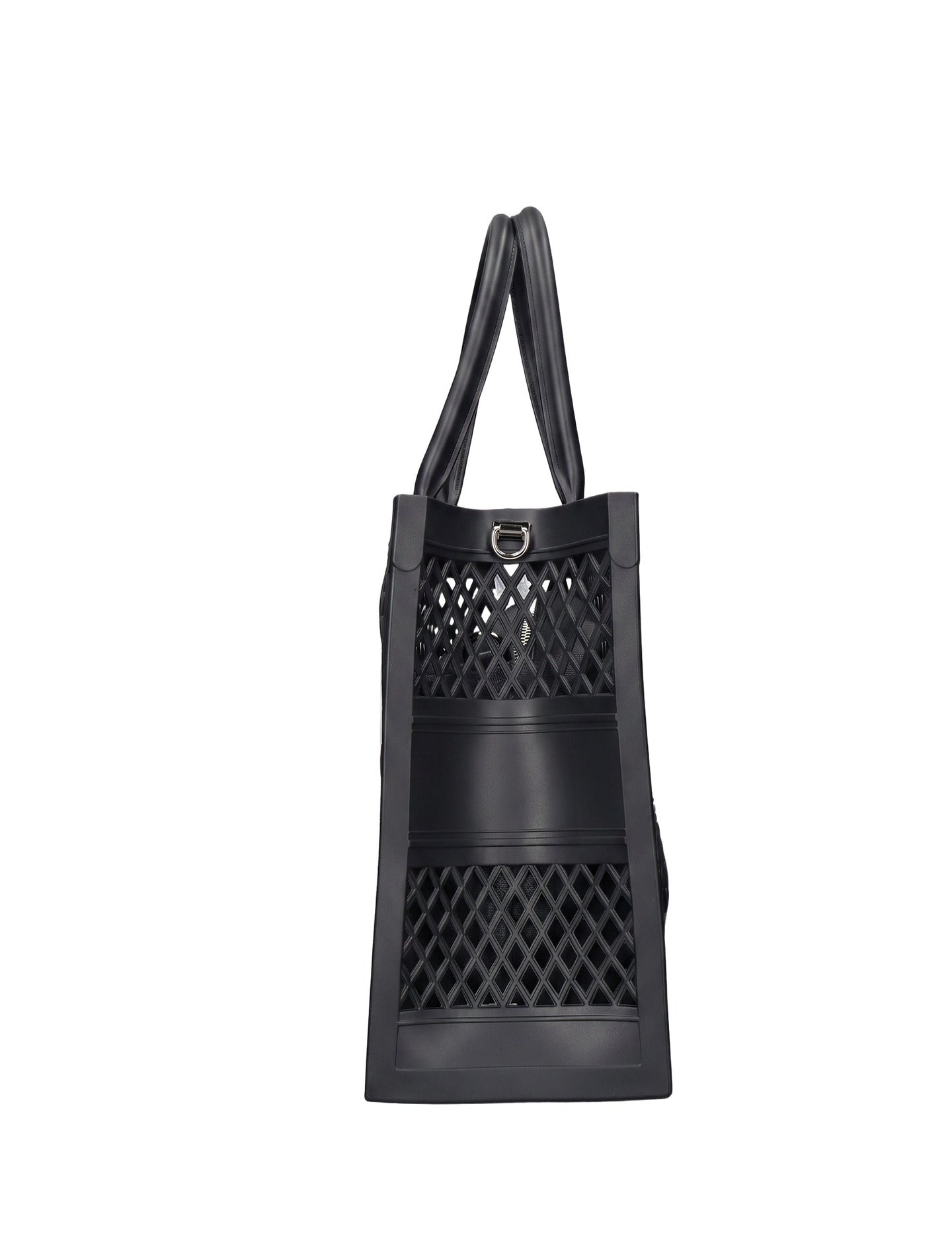 Borsa a Mano in 100% Pu Vegan Leather Nero