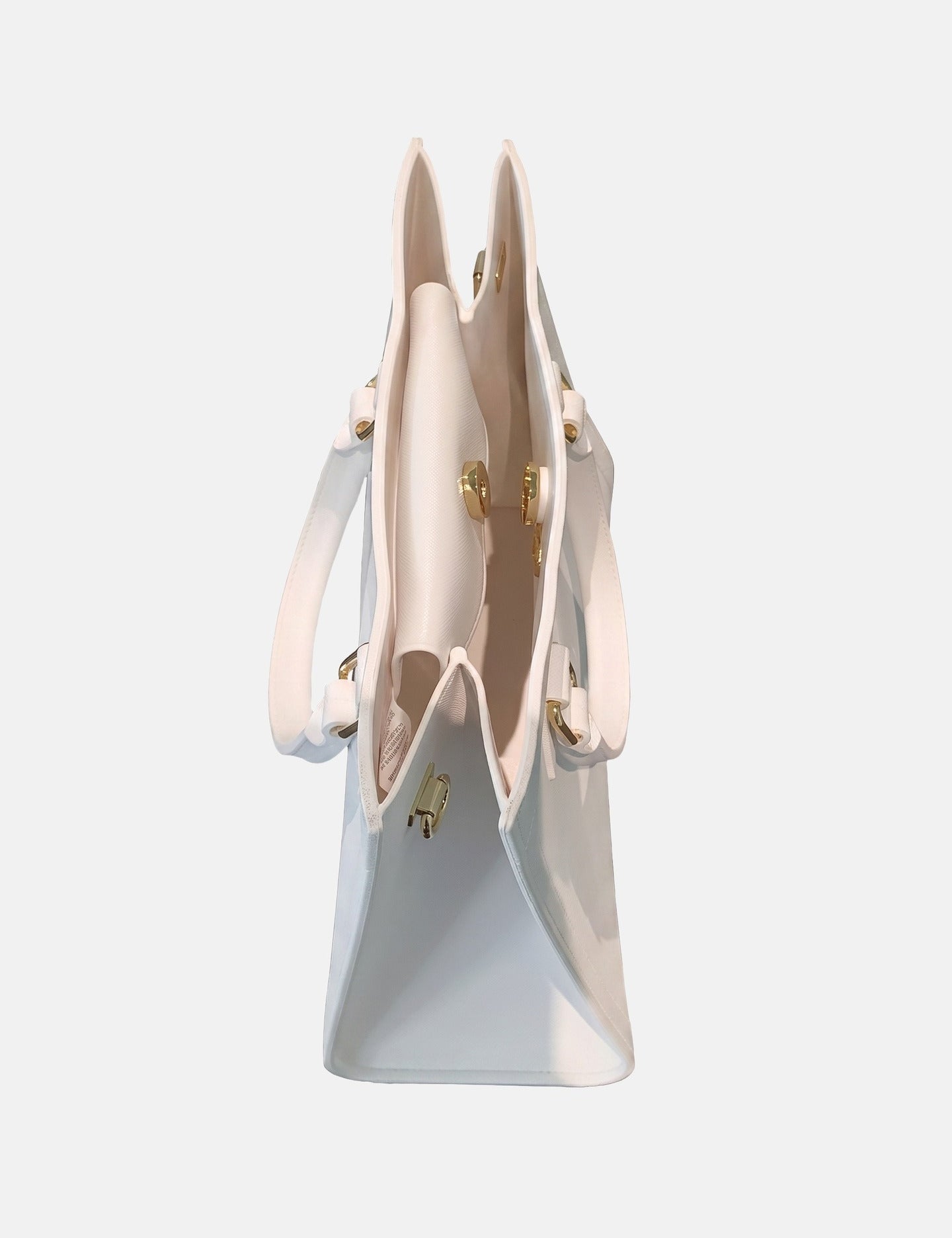 Borsa a Mano in 100% Pu Vegan Leather Panna