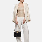 Borsa a Spalla in 100% Pu Vegan Leather Nero