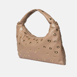 Borsa a Spalla in Pelle Vegana Marrone Scuro
