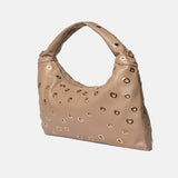 Borsa a Spalla in Pelle Vegana Marrone Scuro