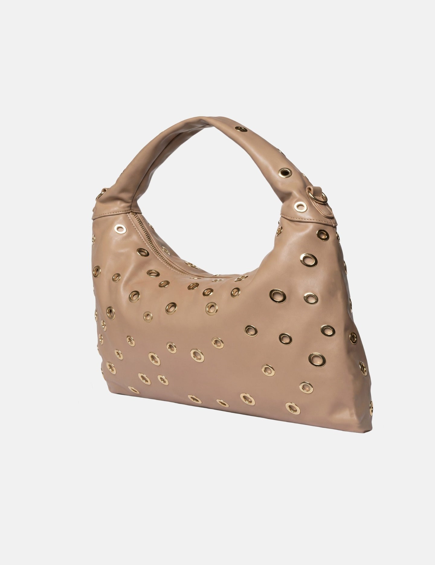 Borsa a Spalla in Pelle Vegana Marrone Scuro