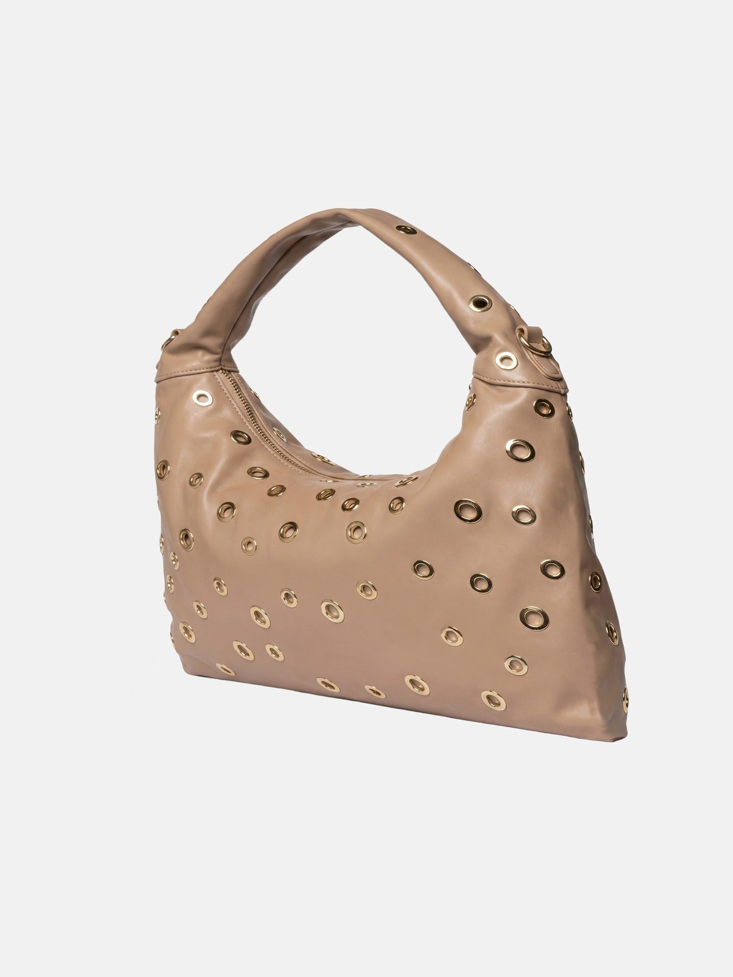 Borsa a Spalla in Pelle Vegana Marrone Scuro