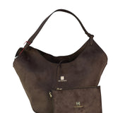 Borsa a Spalla in Poliestere Marrone