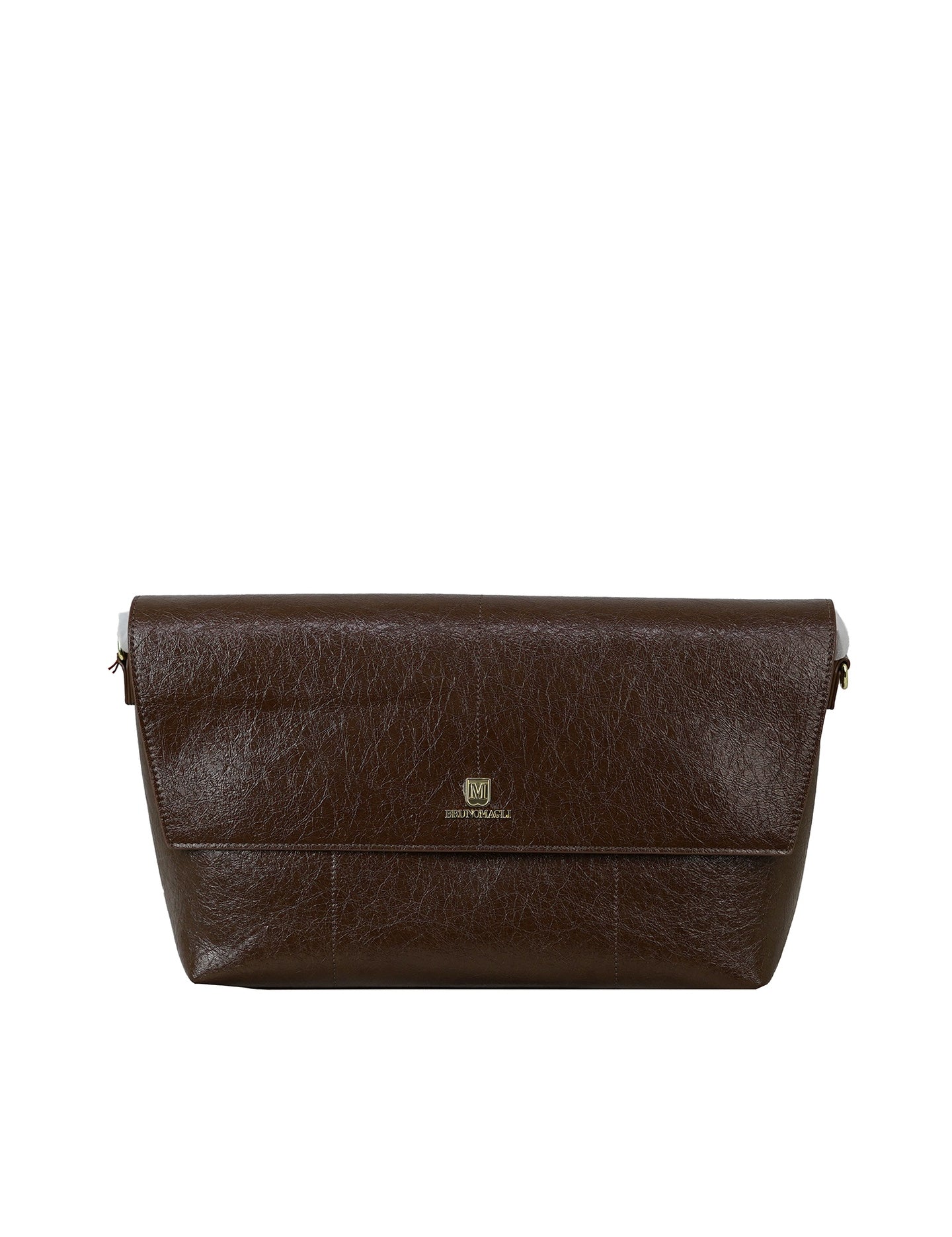 Borsa a Spalla in Pelle Vegana Marrone