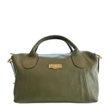 Borsa a Mano in Cow Leather Verde Militare