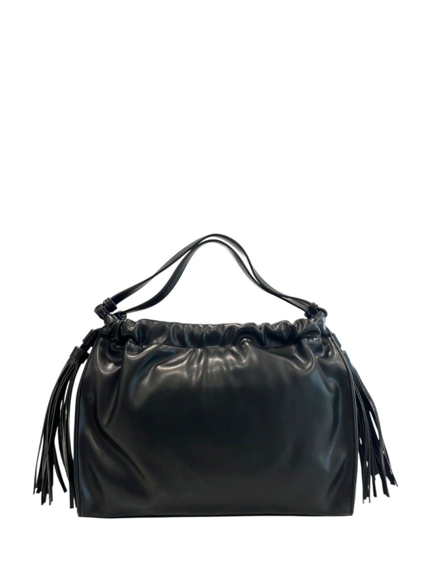 Borsa a Mano in 100% Pu Vegan Leather Nero